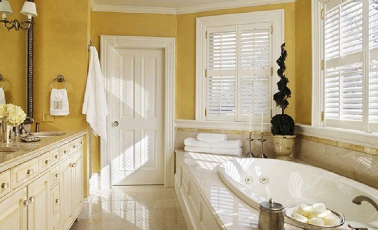 طراحی فضای حمام با رنگ زرد