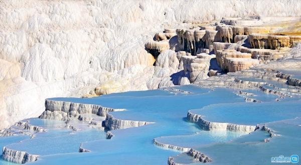 کوهی برفی با چشمه های آب گرم در ترکیه، تصاویر